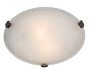 Picture of 120w (2 x 60) Mona E-12 B-10 Incandescent Dry Location Rust Alabaster Flush-Mount (CAN Ø9.75")
