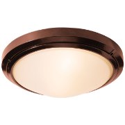 Foto para 120w (2 x 60) Oceanus E-26 A-19 Incandescent Bronze Frosted Marine Grade Wet Location Ceiling or Wall Fixture (CAN 5"x4.6")
