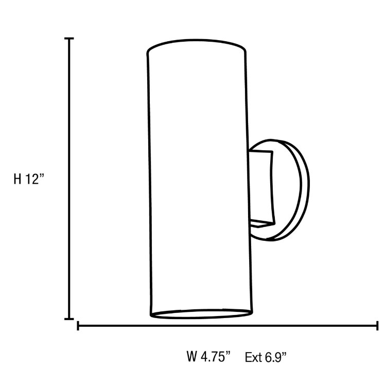 Foto para 120w (2 x 60) Poseidon E-26 PAR 30 Incandescent Satin Damp Location Wall Fixture (CAN 0.5"Ø4.75")