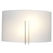 Picture of 120w (2 x 60) Prong E-26 A-19 Incandescent Damp Location Brushed Steel White Wall Fixture 12"x7.1" (CAN 6.75"x11.25"x0.5")