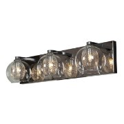 Picture of 120w (3 x 40) Aeria G9 G9 Halogen Damp Location Chrome Clear 3-Light Metal Foil in Glass Vanity (CAN 20.5"x4.5"x0.9")