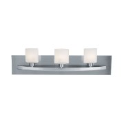 Foto para 120w (3 x 40) Cosmos G9 G9 Halogen Damp Location Brushed Steel Opal Wall & Vanity (CAN 24"x4.4"x1.2")