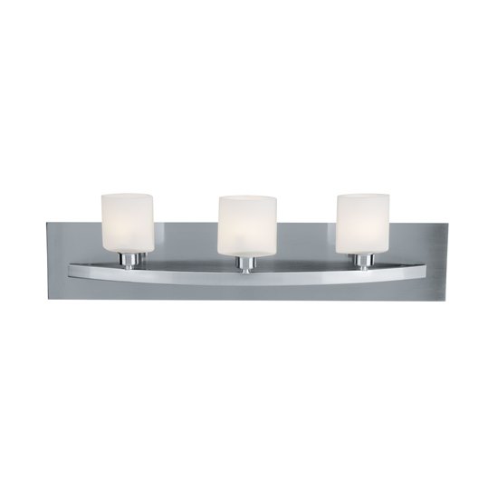 Foto para 120w (3 x 40) Cosmos G9 G9 Halogen Damp Location Brushed Steel Opal Wall & Vanity (CAN 24"x4.4"x1.2")