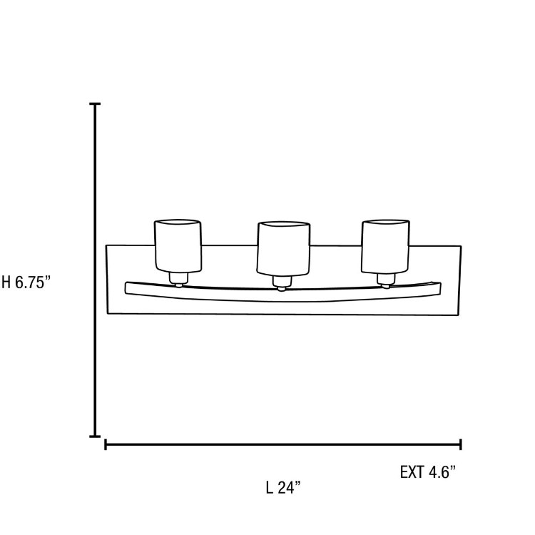 Foto para 120w (3 x 40) Cosmos G9 G9 Halogen Damp Location Brushed Steel Opal Wall & Vanity (CAN 24"x4.4"x1.2")
