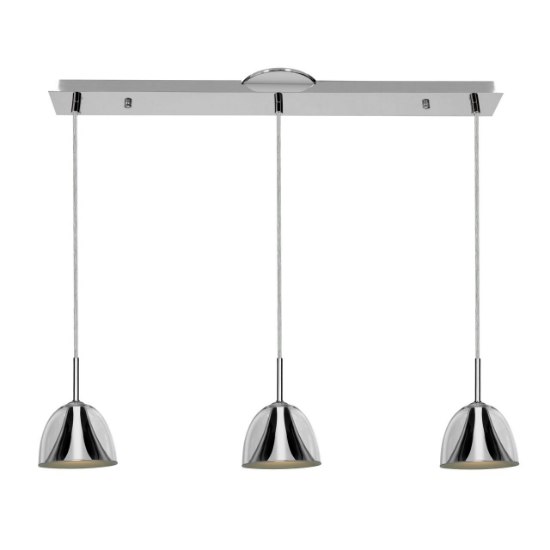 Picture of 120w (3 x 40) Metalico G9 Halogen Dry Location Chrome Clear Three Light Bar Pendant