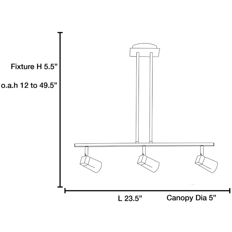 Foto para 120w (3 x 40) Ryan G9 G9 Halogen Dry Location Brushed Steel FCL Semi-Flush or Pendant