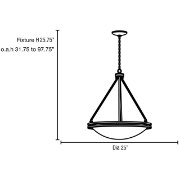 Picture of 130w (5 x 26) Aztec GU-24 Spiral Fluorescent Damp Location Brushed Steel White Chain Supported Bowl Pendant (CAN 1.2"Ø5")