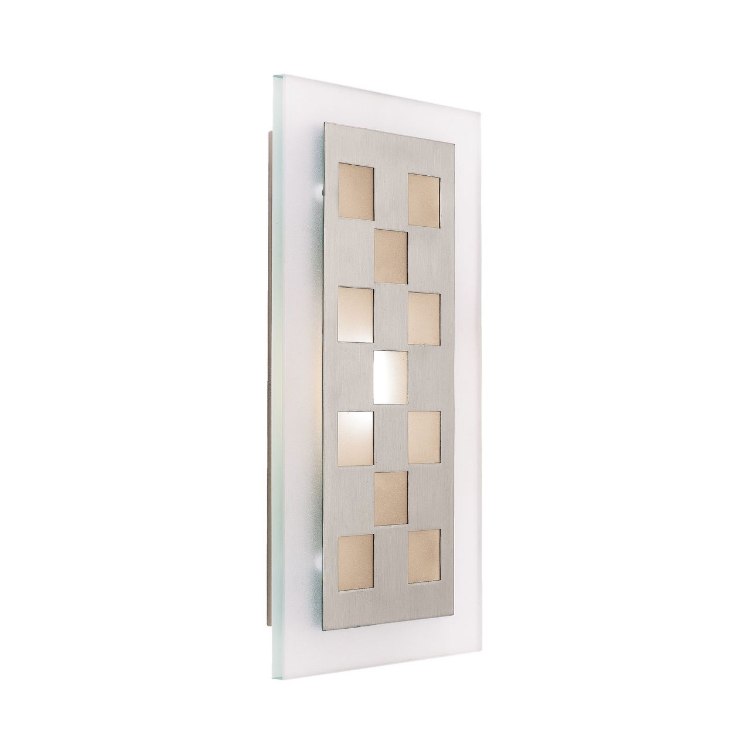 Foto para 13w Aquarius Module Damp Location Brushed Steel Frosted LED Wall Fixture (CAN 12.6"x5.25"x2.4")