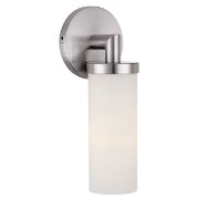 Picture of 13w Aqueous GU-24 Spiral Fluorescent Damp Location Brushed Steel Opal Wall Fixture (CAN 5"x5"x0.88")