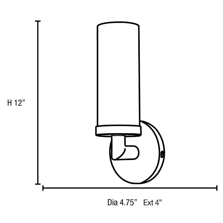 Foto para 13w Aqueous GU-24 Spiral Fluorescent Damp Location Brushed Steel Opal Wall Fixture (CAN 5"x5"x0.88")
