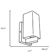 Picture of 13w Archi GU-24 Spiral Fluorescent Damp Location Brushed Steel Opal Wall & Vanity (CAN 5.9"x4.75"x0.9")