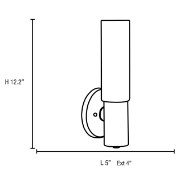 Foto para 13w Cobalt GU-24 Spiral Fluorescent Damp Location Brushed Steel Opal Wall Fixture (CAN 0.75"Ø5")