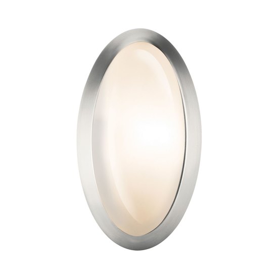 Foto para 13w Cobalt GU-24 Spiral Fluorescent Dry Location Brushed Steel Opal Wall Sconce (CAN 11"x6.2"x1.25")