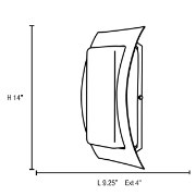 Picture of 13w Eclipse GU-24 Spiral Fluorescent Satin Opal Wet Location Wall Fixture (CAN 9.25"x4.6"x1")