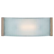 Picture of 13w Helium GU-24 Quad Fluorescent Damp Location Brushed Steel Checkered Frosted Wall & Vanity (CAN 12.1"x4.6"x0.6")