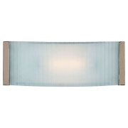 Foto para 13w Helium GU-24 Quad Fluorescent Damp Location Brushed Steel Checkered Frosted Wall & Vanity (CAN 12.1"x4.6"x0.6")