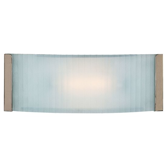 Foto para 13w Helium GU-24 Quad Fluorescent Damp Location Brushed Steel Checkered Frosted Wall & Vanity (CAN 12.1"x4.6"x0.6")