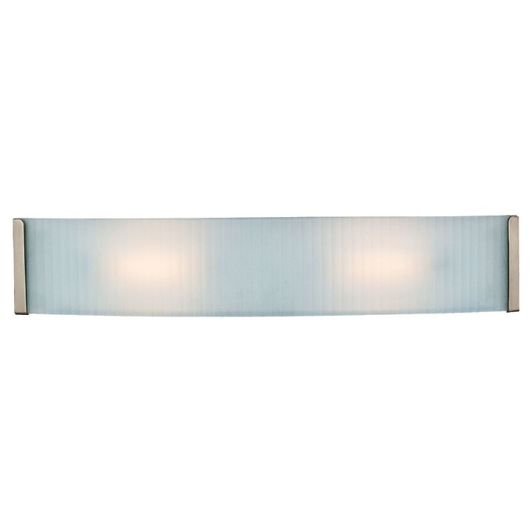Foto para 13w Helium Module Damp Location Brushed Steel Checkered Frosted LED Wall & Vanity (CAN 23.5"x4.6"x0.75")