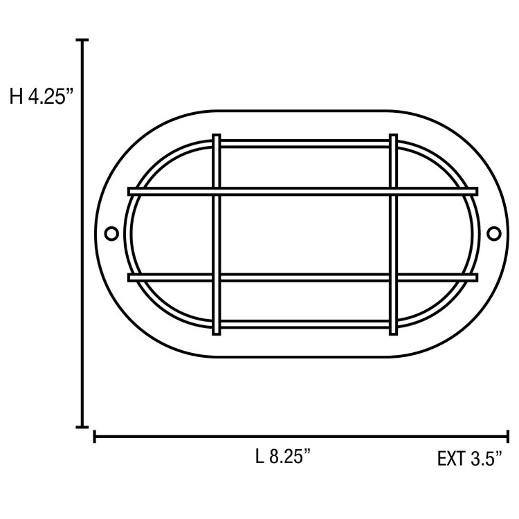 Foto para 13w Nauticus GU-24 Spiral Fluorescent White Frosted Wet Location Bulkhead 8.25"x4.25" (CAN 8"x4.4"x1")