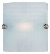 Picture of 13w Radon G24q-1 Quad Fluorescent Damp Location Brushed Steel Checkered Frosted Wall Fixture (CAN 4.75"x6.88"x0.75")