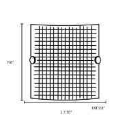 Picture of 13w Radon G24q-1 Quad Fluorescent Damp Location Brushed Steel Checkered Frosted Wall Fixture (CAN 4.75"x6.88"x0.75")