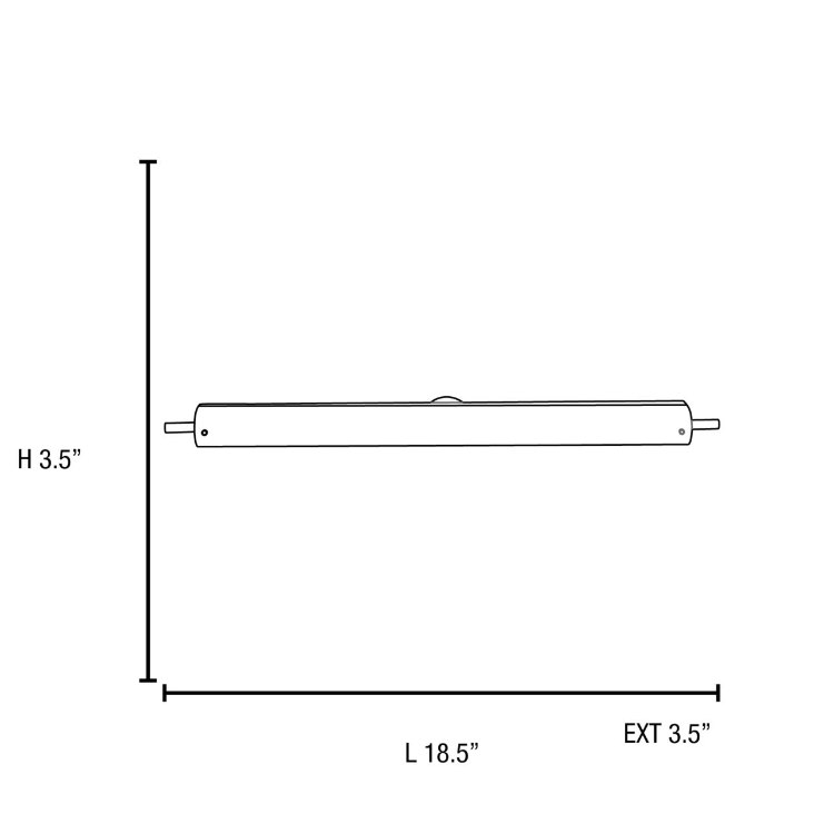 Foto para 13w Vail Module Damp Location Brushed Steel Opal Dimmable LED Vanity 18.5"x3.5" (CAN 14.5"x3"x1.25"Ø4.4")