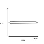 Foto para 13w Vail Module Damp Location Brushed Steel Opal Dimmable LED Vanity 22.5"x3.5" (CAN 18.75"x3"x1.25"Ø4.4")