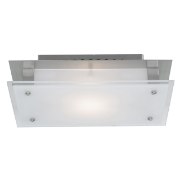 Picture of 13w Vision Module LED Damp Location Brushed Steel Frosted Flush-Mount (CAN 7.9"x4.75"x1.25")