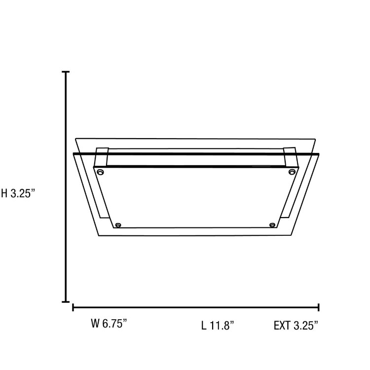 Foto para 13w Vision Module LED Damp Location Brushed Steel Frosted Flush-Mount (CAN 7.9"x4.75"x1.25")