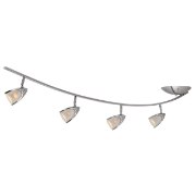 Picture of 140w (4 x 35) Comet GU-10 MR-16 Halogen Dry Location Brushed Steel Opal Ceiling - Fixture (CAN 1.5"Ø7.5")