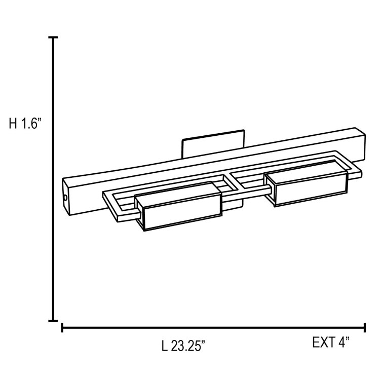 Foto para 150w (2 x 75) Styx R7s J-78 Halogen Dry Location Chrome Opal Wall & Vanity (CAN 23.25"x2.6"x1")