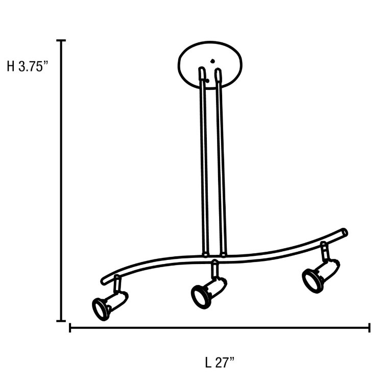 Foto para 150w (3 x 50) Cobra GU-10 MR-16 Halogen Dry Location Brushed Steel Spotlight Pendant (CAN 1"Ø7.5")