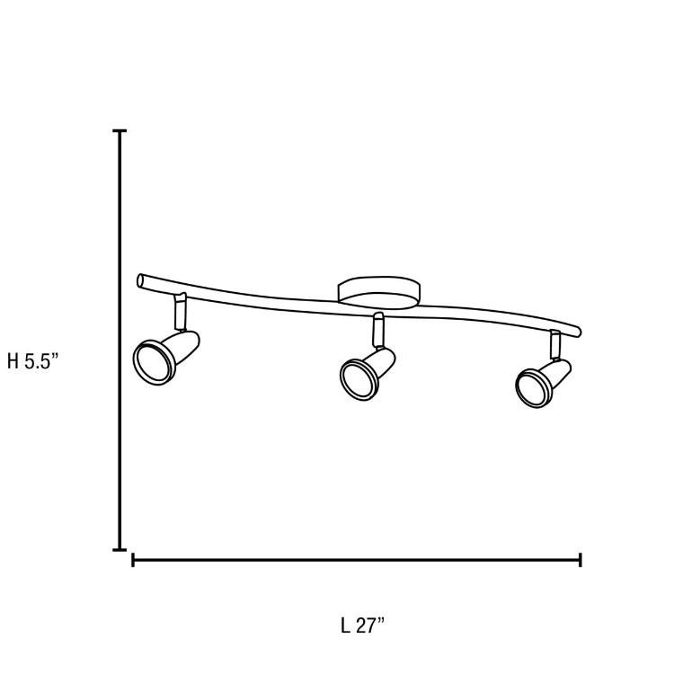 Foto para 150w (3 x 50) Cobra GU-10 MR-16 Halogen Dry Location Brushed Steel Wall or Ceiling Spotlight Bar (CAN Ø5")