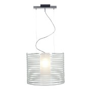 Foto para 150w Enzo E-26 A-19 Incandescent Dry Location Chrome ACLR Acrylic Rib Pendant