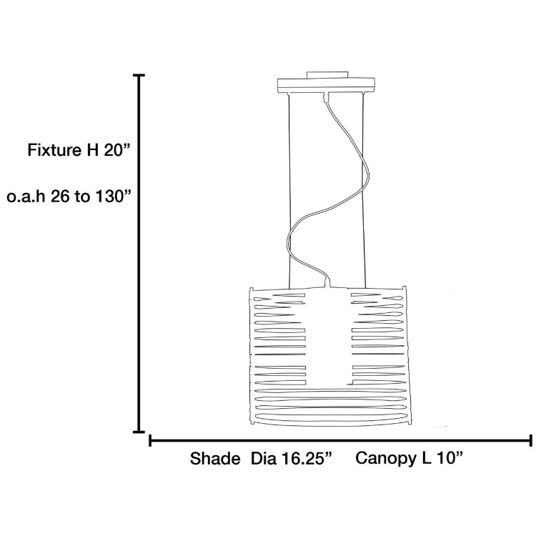 Foto para 150w Enzo E-26 A-19 Incandescent Dry Location Chrome ACLR Acrylic Rib Pendant