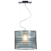 Foto para 150w Enzo E-26 A-19 Incandescent Dry Location Chrome Smoked Acrylic Acrylic Rib Pendant