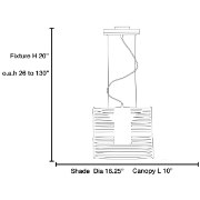 Picture of 150w Enzo E-26 A-19 Incandescent Dry Location Chrome Smoked Acrylic Acrylic Rib Pendant