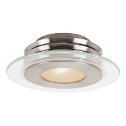 Picture of 150w Helius R7s J-78 Halogen Damp Location Brushed Steel Clear Frosted Flush-Mount (CAN 1"Ø6")