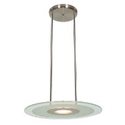 Foto para 150w Helius R7s J-78 Halogen Dry Location Brushed Steel Clear Frosted Pendant (CAN 0.75"Ø8.25")