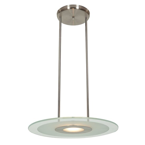 Picture of 150w Helius R7s J-78 Halogen Dry Location Brushed Steel Clear Frosted Pendant (CAN 0.75"Ø8.25")