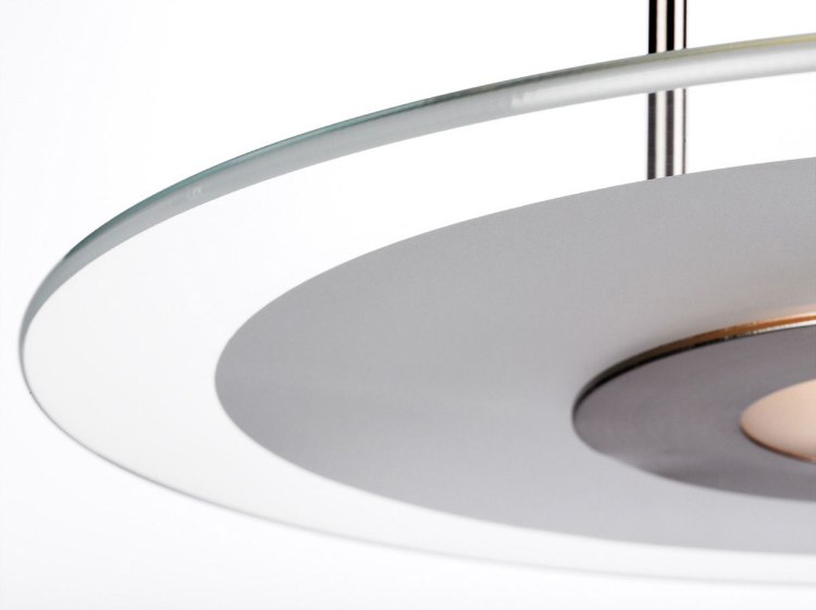 Foto para 150w Helius R7s J-78 Halogen Dry Location Brushed Steel Clear Frosted Pendant (CAN 0.75"Ø8.25")