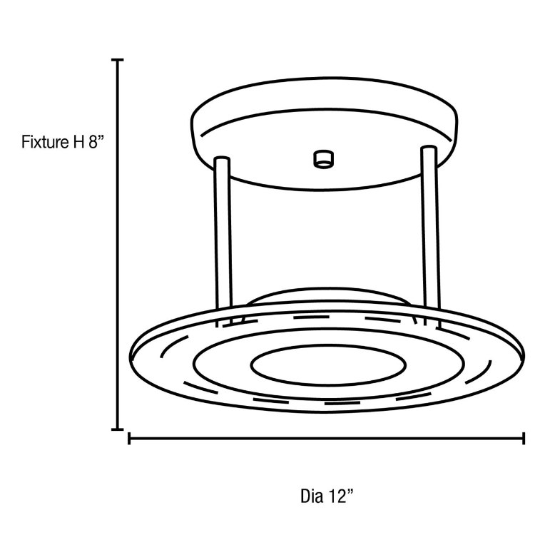Foto para 150w Helius R7s J-78 Halogen Dry Location Brushed Steel Clear Frosted Semi-Flush (CAN Ø8.25")