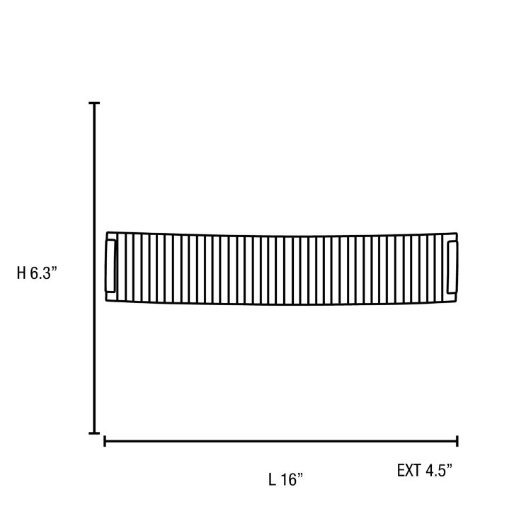 Foto para 150w Neon R7s J-118 Halogen Damp Location Brushed Steel LFR Wall & Vanity 16"x6.3" (CAN 5.4"x10.5"x1.4")