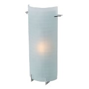 Picture of 150w Oxygen R7s J-118 Halogen Damp Location Brushed Steel Checkered Frosted Wall & Vanity (CAN 12.88"x4.75"x0.88")