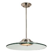 Picture of 150w Phoebe R7s J-78 Halogen Dry Location Brushed Steel 8mm Clear Glass Semi-Flush or Pendant 4"Ø19" (CAN 0.8"Ø5.25")