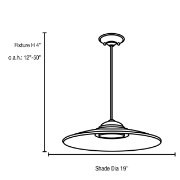 Picture of 150w Phoebe R7s J-78 Halogen Dry Location Brushed Steel 8mm Clear Glass Semi-Flush or Pendant 4"Ø19" (CAN 0.8"Ø5.25")