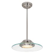 Picture of 150w Phoebe R7s J-78 Halogen Dry Location Brushed Steel 8mm Clear Glass Semi-Flush or Pendant 4"Ø13.5" (CAN 1"Ø5.25")