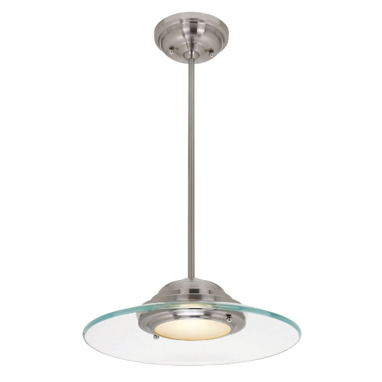 Foto para 150w Phoebe R7s J-78 Halogen Dry Location Brushed Steel 8mm Clear Glass Semi-Flush or Pendant 4"Ø13.5" (CAN 1"Ø5.25")