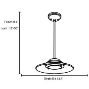 Picture of 150w Phoebe R7s J-78 Halogen Dry Location Brushed Steel 8mm Clear Glass Semi-Flush or Pendant 4"Ø13.5" (CAN 1"Ø5.25")