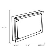 Foto para 150w Vision R7s J-118 Halogen Damp Location Brushed Steel Frosted Flush-Mount 10"x15.5"x3.25" (CAN 11.75"x6"x1.25")